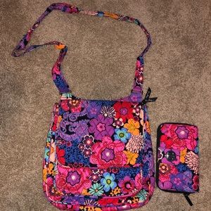 Vera Bradley floral crossbody with wallet.